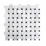 Apollo Tile (Sample) White and Black 4-in x 4-in Polished Marble Floor and Wall Tile