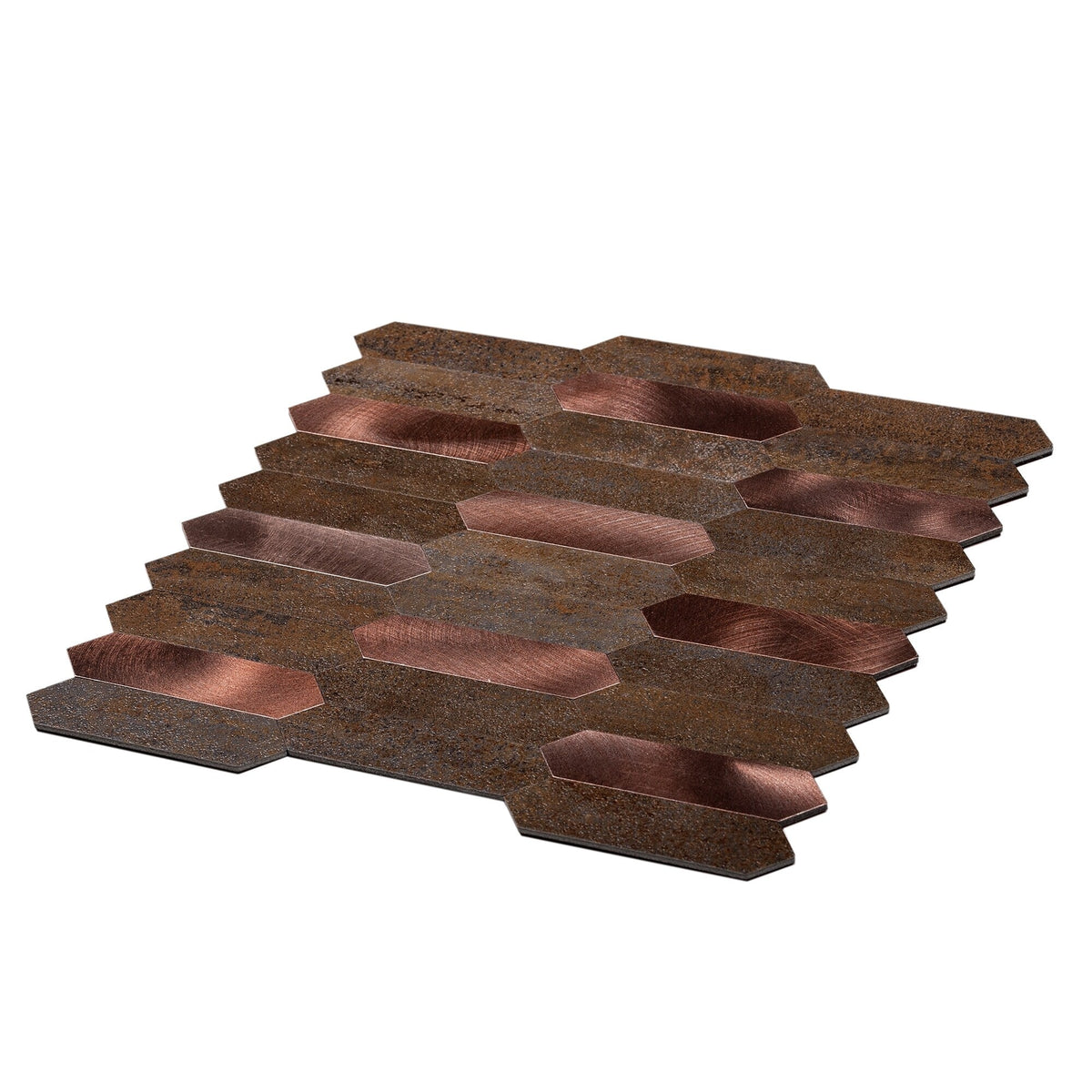 Apollo Tile Brisk Copper 12-in x 12-in Brushed PVC Hexagon Peel and Stick Wall Tile (10-sq. ft/ Carton)