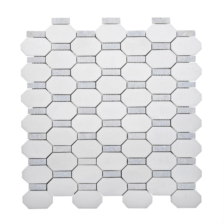 Apollo Tile (Sample) White, Blue 4-in x 4-in Polished Marble Floor and Wall Tile