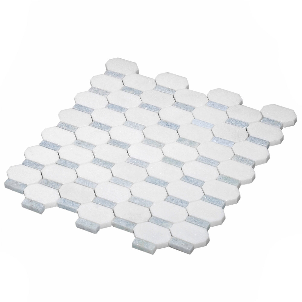Apollo Tile (Sample) White, Blue 4-in x 4-in Polished Marble Floor and Wall Tile