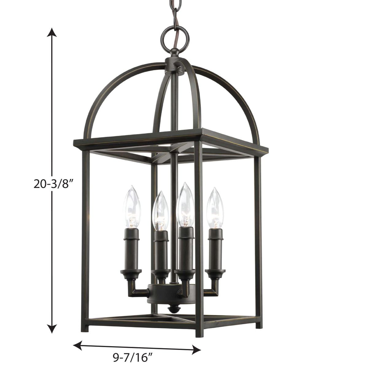 Progress Lighting Piedmont 4-Light Antique Bronze Farmhouse Chandelier