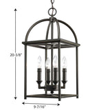Progress Lighting Piedmont 4-Light Antique Bronze Farmhouse Chandelier