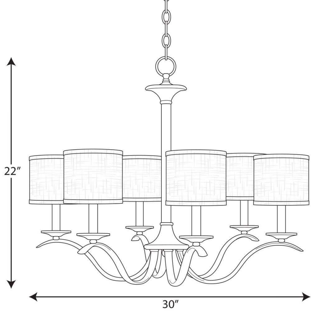 Progress Lighting Inspire 6-Light Brushed Gray Modern/Contemporary Chandelier