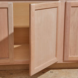 Project Source Oak Brook 60-in W x 35-in H x 23.75-in D Unfinished Oak Sink Base Stock Cabinet, Fully Assembled