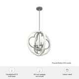 Hunter Gablecrest 4-Light Concrete with Rustic White Rustic Geometric LED Medium Hanging Pendant Light