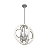 Hunter Gablecrest 4-Light Concrete with Rustic White Rustic Geometric LED Medium Hanging Pendant Light