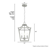Hunter Laurel Ridge 4-Light Brushed Nickel Traditional Lantern LED Medium Hanging Pendant Light