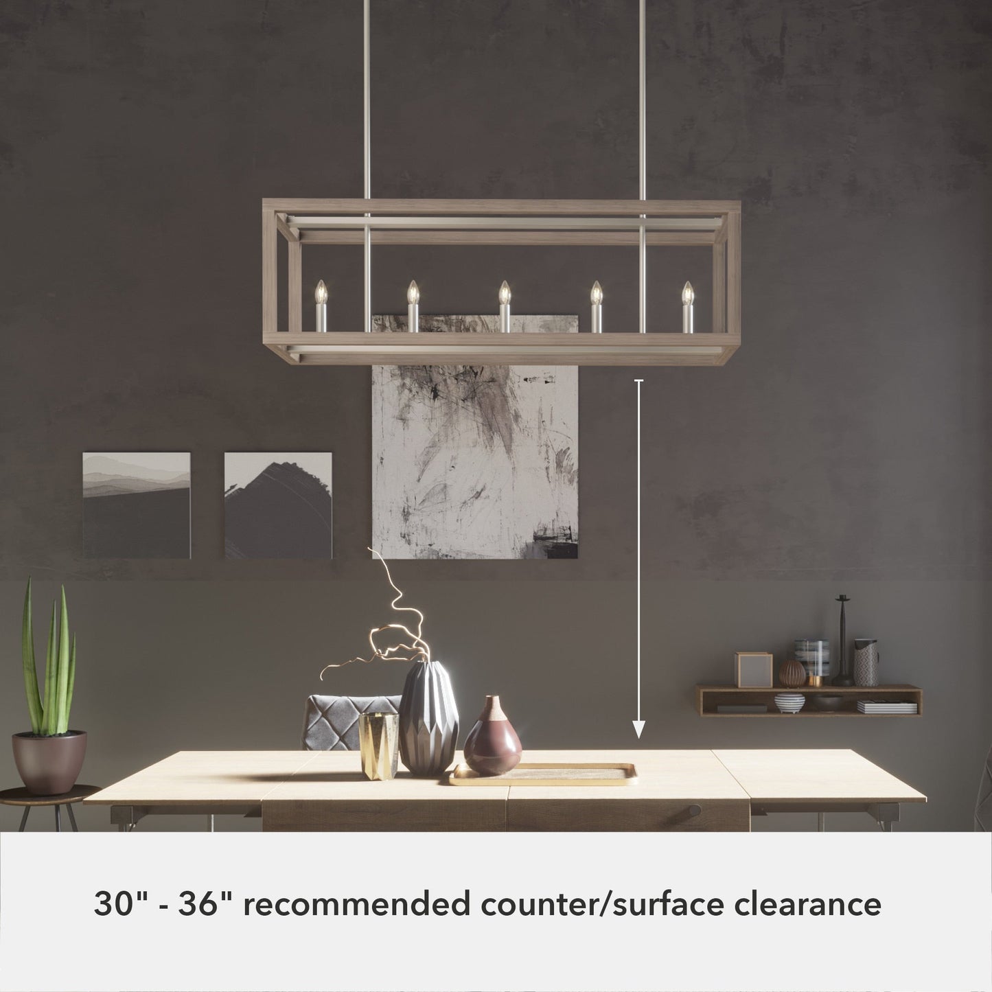 Hunter Squire Manor 5-Light Brushed Nickel Modern/Contemporary Led Chandelier