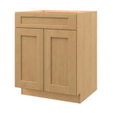 allen + roth Innsbrook 27-in W x 34.5-in H x 24-in D Rye 1-Drawer Base Fully Assembled Cabinet (Flat Panel Shaker Style)