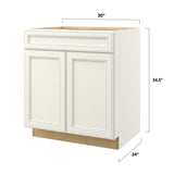 allen + roth McKeller 30-in W x 34.5-in H x 24-in D Linen 1-Drawer Base Fully Assembled Cabinet (Flat Panel Square Style)