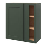 allen + roth Galway 27-in W x 30.125-in H x 12-in D Sage Blind Corner Wall Fully Assembled Cabinet (Flat Panel Shaker Style)