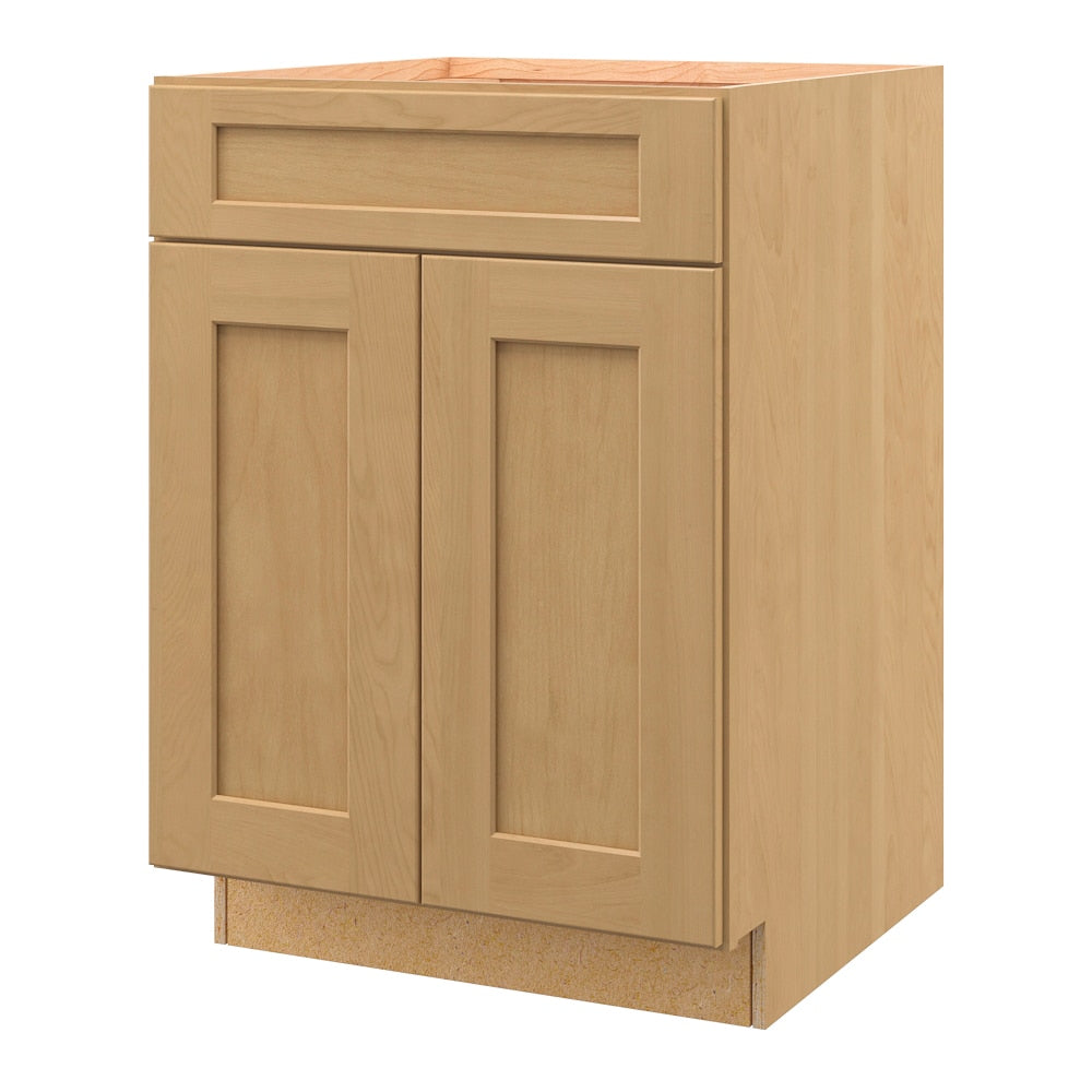 allen + roth Innsbrook 24-in W x 34.5-in H x 24-in D Rye 1-Drawer Base Fully Assembled Cabinet (Flat Panel Shaker Style)