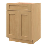 allen + roth Innsbrook 24-in W x 34.5-in H x 24-in D Rye 1-Drawer Base Fully Assembled Cabinet (Flat Panel Shaker Style)