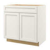 allen + roth McKeller 33-in W x 34.5-in H x 24-in D Linen 1-Drawer Base Fully Assembled Cabinet (Flat Panel Square Style)