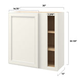 allen + roth McKeller 30-in W x 30.125-in H x 12-in D Linen Blind Corner Wall Fully Assembled Cabinet (Flat Panel Mitered Style)