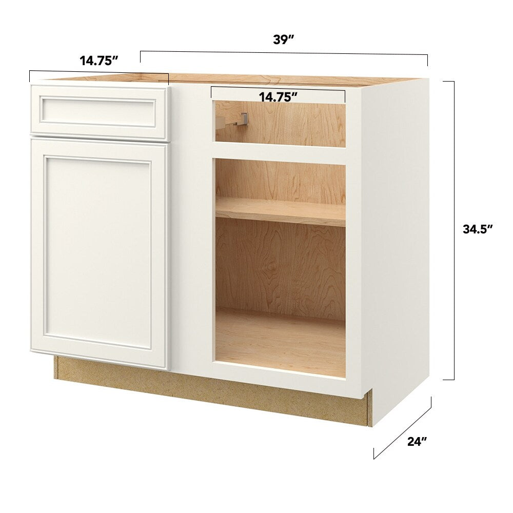 allen + roth McKeller 39-in W x 34.5-in H x 24-in D Linen Blind 1-Drawer Base Fully Assembled Cabinet (Flat Panel Square Style)