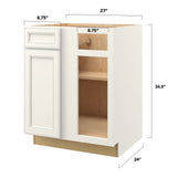 allen + roth McKeller 27-in W x 34.5-in H x 24-in D Linen Blind 1-Drawer Base Fully Assembled Cabinet (Flat Panel Mitered Style)