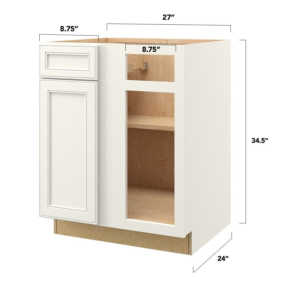 allen + roth McKeller 27-in W x 34.5-in H x 24-in D Linen Blind 1-Drawer Base Fully Assembled Cabinet (Flat Panel Square Style)