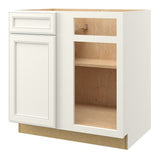 allen + roth McKeller 33-in W x 34.5-in H x 24-in D Linen Blind 1-Drawer Base Fully Assembled Cabinet (Flat Panel Square Style)