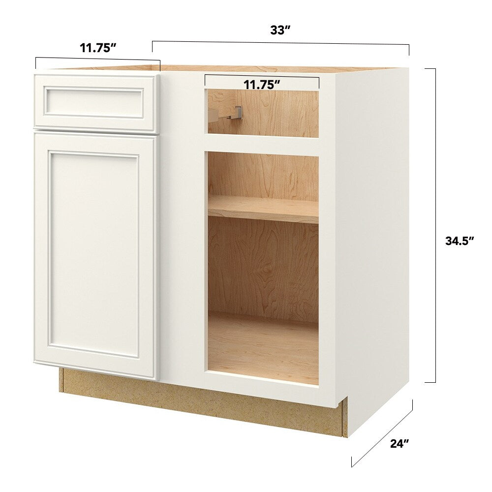 allen + roth McKeller 33-in W x 34.5-in H x 24-in D Linen Blind 1-Drawer Base Fully Assembled Cabinet (Flat Panel Square Style)