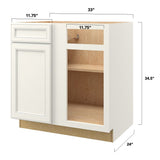 allen + roth McKeller 33-in W x 34.5-in H x 24-in D Linen Blind 1-Drawer Base Fully Assembled Cabinet (Flat Panel Square Style)