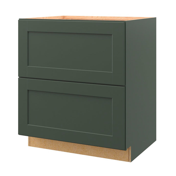 allen + roth Galway 30-in W x 34.5-in H x 24-in D Sage 2-Drawer Base Fully Assembled Cabinet (Flat Panel Style)