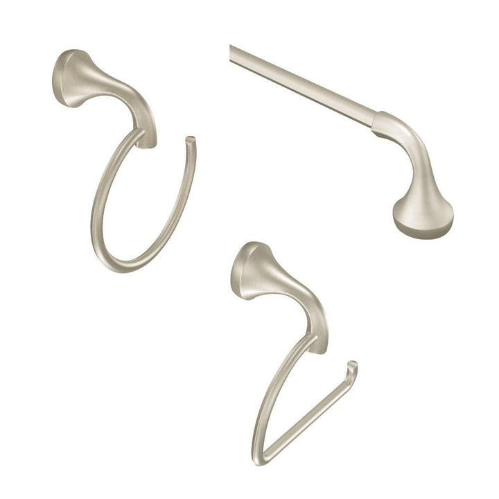 Moen Eva 3-Piece Decorative Bathroom Hardware Set, Brushed Nickel