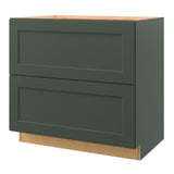 allen + roth Galway 36-in W x 34.5-in H x 24-in D Sage 2-Drawer Base Fully Assembled Cabinet (Flat Panel Style)