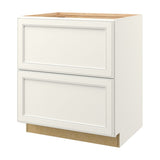 allen + roth McKeller 30-in W x 34.5-in H x 24-in D Linen 2-Drawer Base Fully Assembled Cabinet (Flat Panel Style)