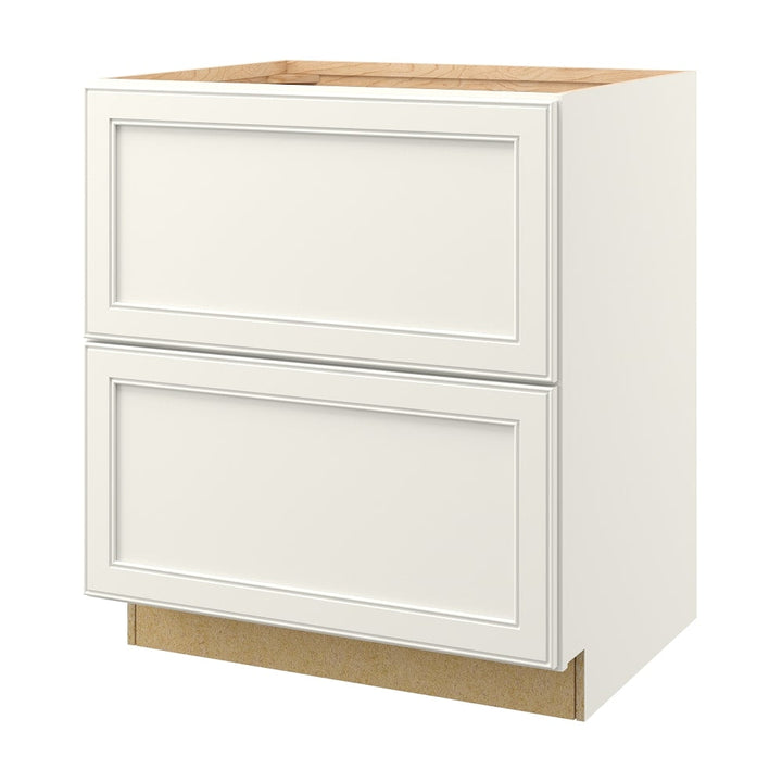 allen + roth McKeller 30-in W x 34.5-in H x 24-in D Linen 2-Drawer Base Fully Assembled Cabinet (Flat Panel Style)