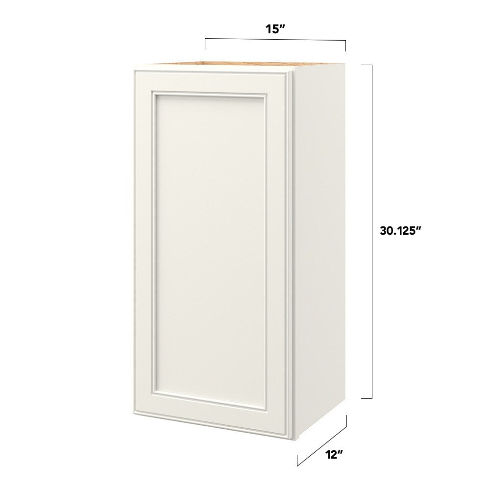 allen + roth McKeller 15-in W x 30.125-in H x 12-in D Linen Wall Fully Assembled Cabinet (Flat Panel Square Door Style)