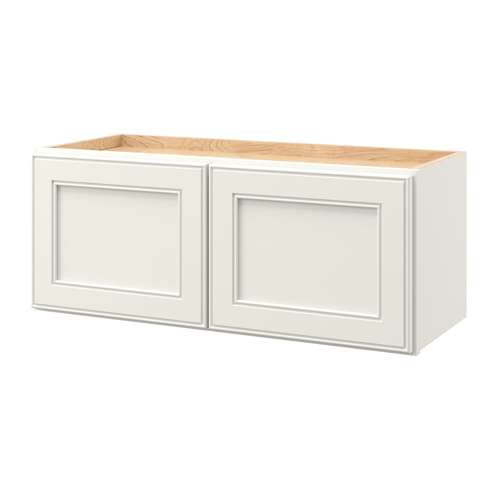 allen + roth McKeller 30-in W x 12.125-in H x 12-in D Linen Wall Fully Assembled Cabinet (Flat Panel Mitered Door Style)