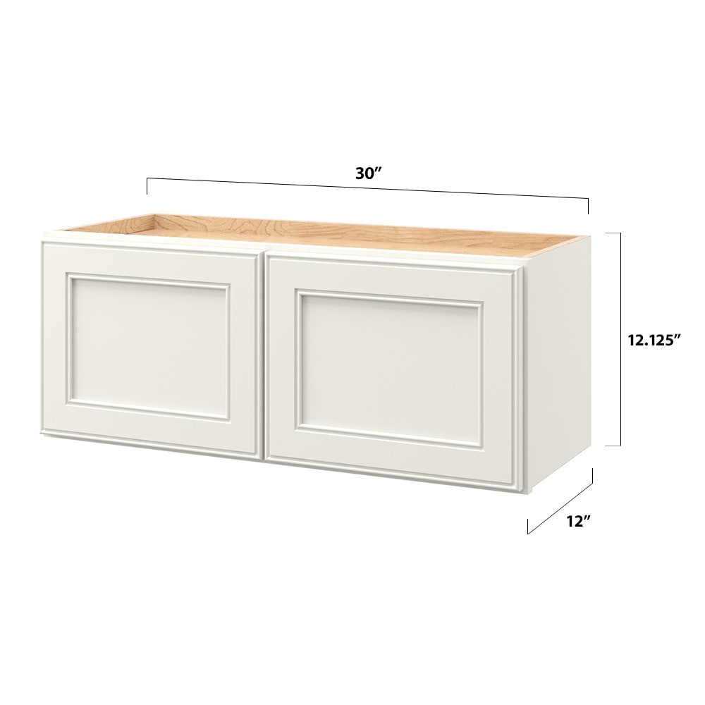 allen + roth McKeller 30-in W x 12.125-in H x 12-in D Linen Wall Fully Assembled Cabinet (Flat Panel Mitered Door Style)