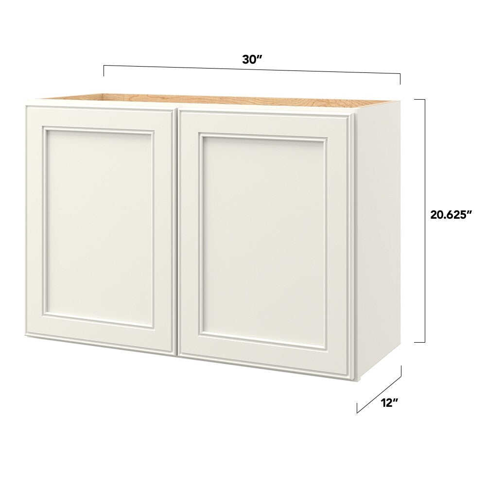 allen + roth McKeller 30-in W x 20.625-in H x 12-in D Linen Wall Fully Assembled Cabinet (Flat Panel Square Door Style)