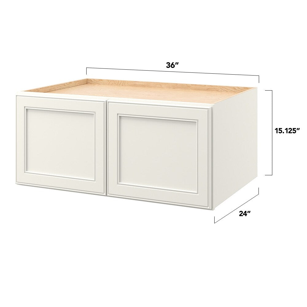 allen + roth McKeller 36-in W x 15.125-in H x 24-in D Linen Wall Fully Assembled Cabinet (Flat Panel Square Door Style)