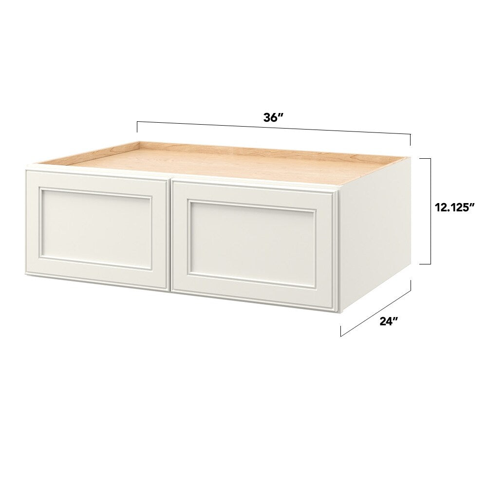 allen + roth McKeller 36-in W x 12.125-in H x 24-in D Linen Wall Fully Assembled Cabinet (Flat Panel Square Door Style)