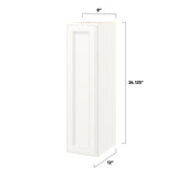 allen + roth McKeller 9-in W x 36.125-in H x 12-in D Linen Wall Fully Assembled Cabinet (Flat Panel Square Door Style)