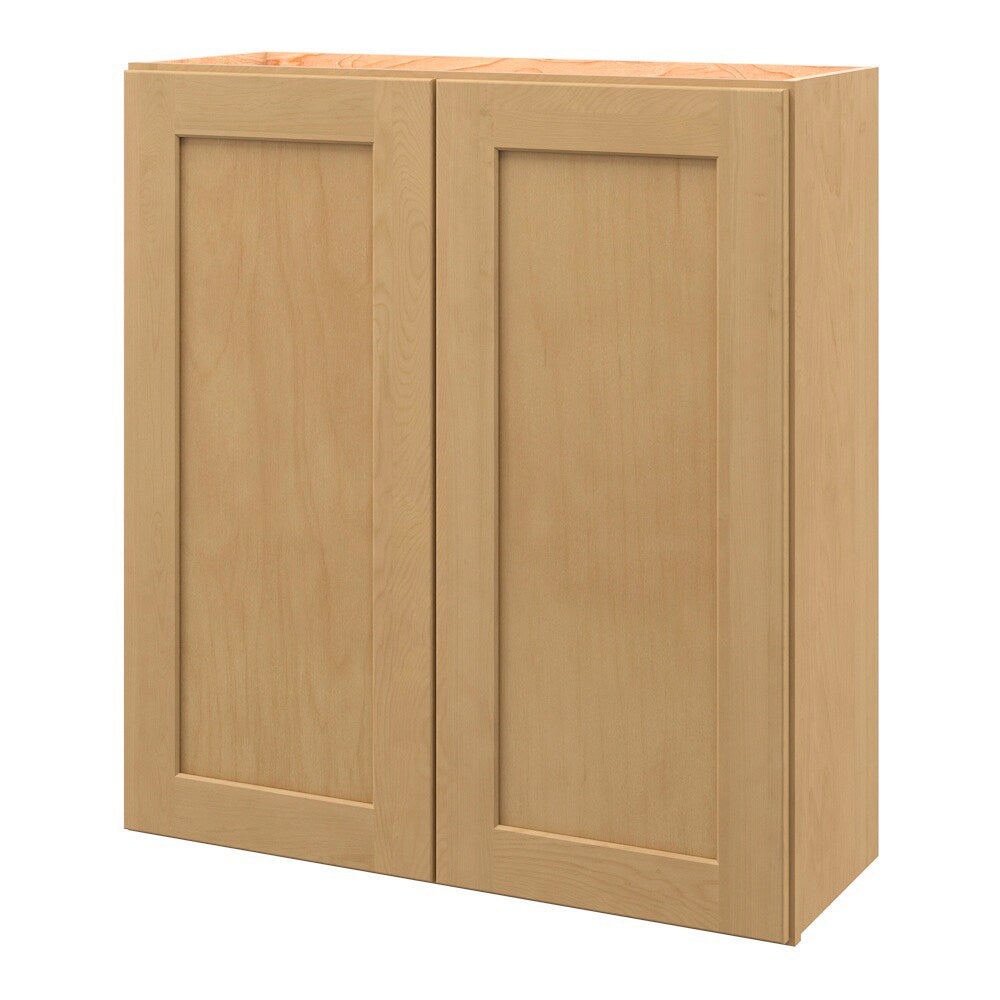 allen + roth Innsbrook 33-in W x 36.125-in H x 12-in D Rye Wall Fully Assembled Cabinet (Flat Panel Shaker Door Style)
