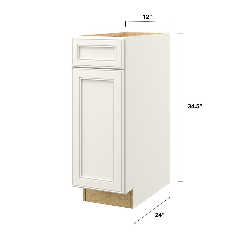 allen + roth McKeller 12-in W x 34.5-in H x 24-in D Linen 1-Drawer Base Fully Assembled Cabinet (Flat Panel Square Style)