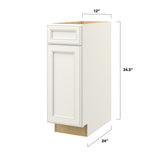 allen + roth McKeller 12-in W x 34.5-in H x 24-in D Linen 1-Drawer Base Fully Assembled Cabinet (Flat Panel Square Style)