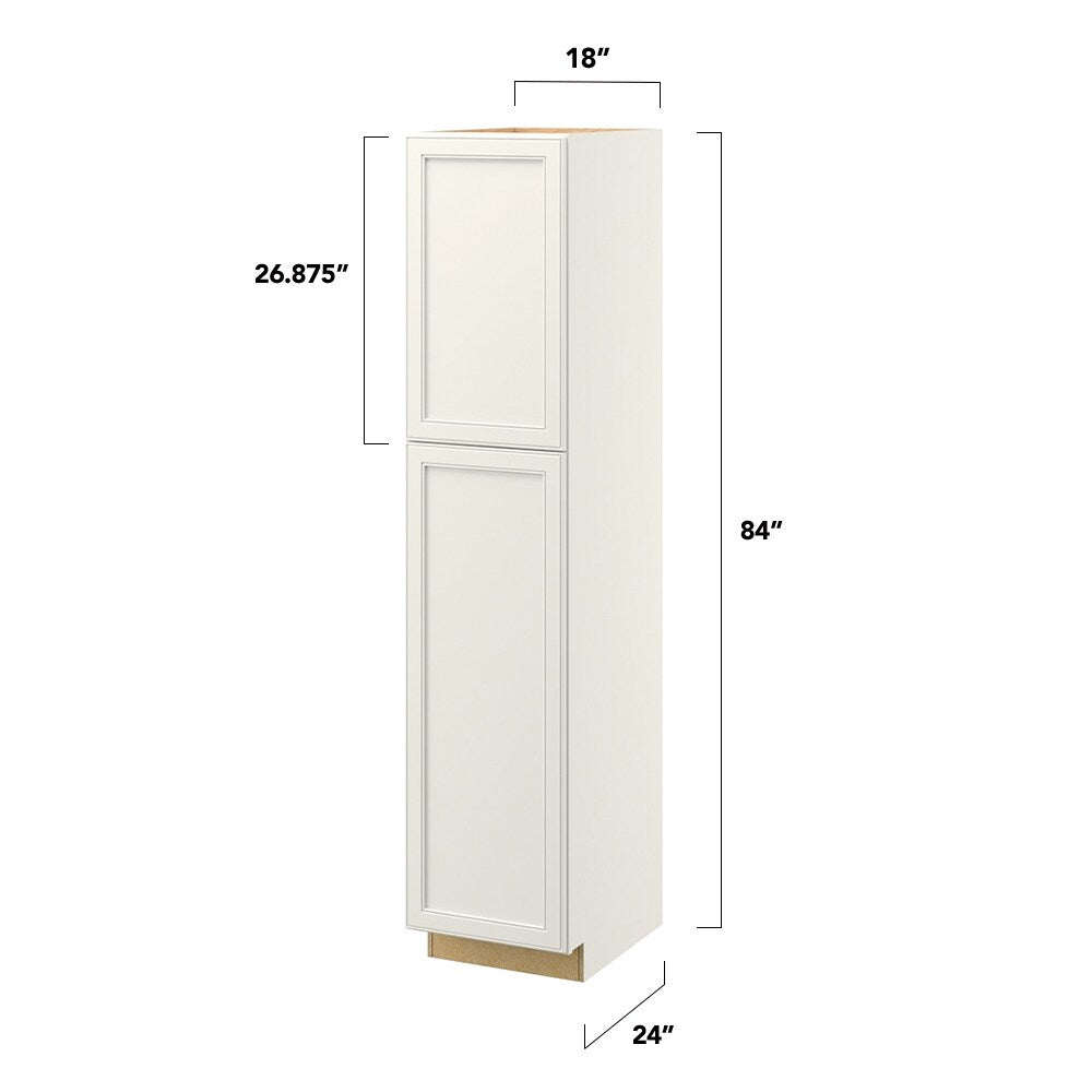 allen + roth McKeller 18-in W x 84-in H x 24-in D Linen Pantry Fully Assembled Cabinet (Flat Panel Mitered Door Style)