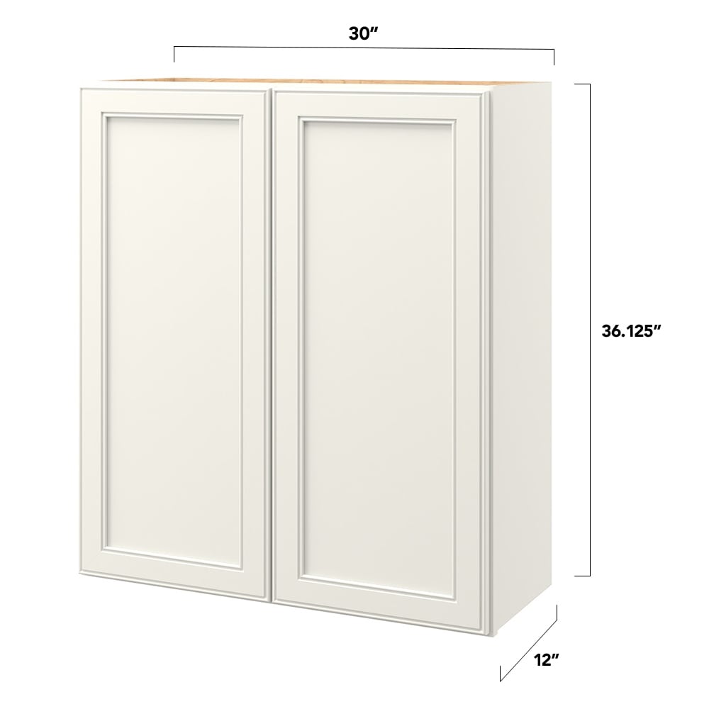 allen + roth McKeller 30-in W x 36.125-in H x 12-in D Linen Wall Fully Assembled Cabinet (Flat Panel Mitered Door Style)