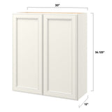 allen + roth McKeller 30-in W x 36.125-in H x 12-in D Linen Wall Fully Assembled Cabinet (Flat Panel Mitered Door Style)
