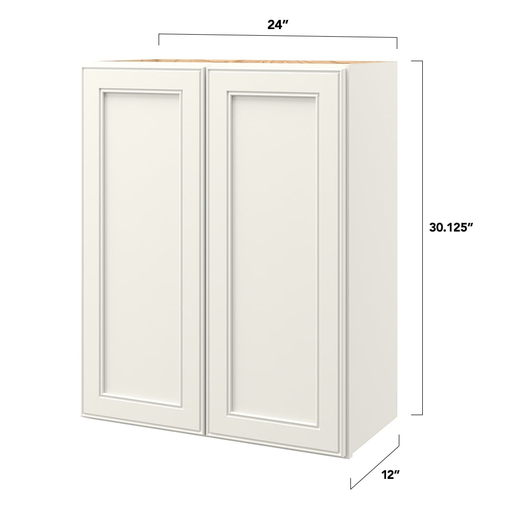 allen + roth McKeller 24-in W x 30.125-in H x 12-in D Linen Wall Fully Assembled Cabinet (Flat Panel Mitered Door Style)