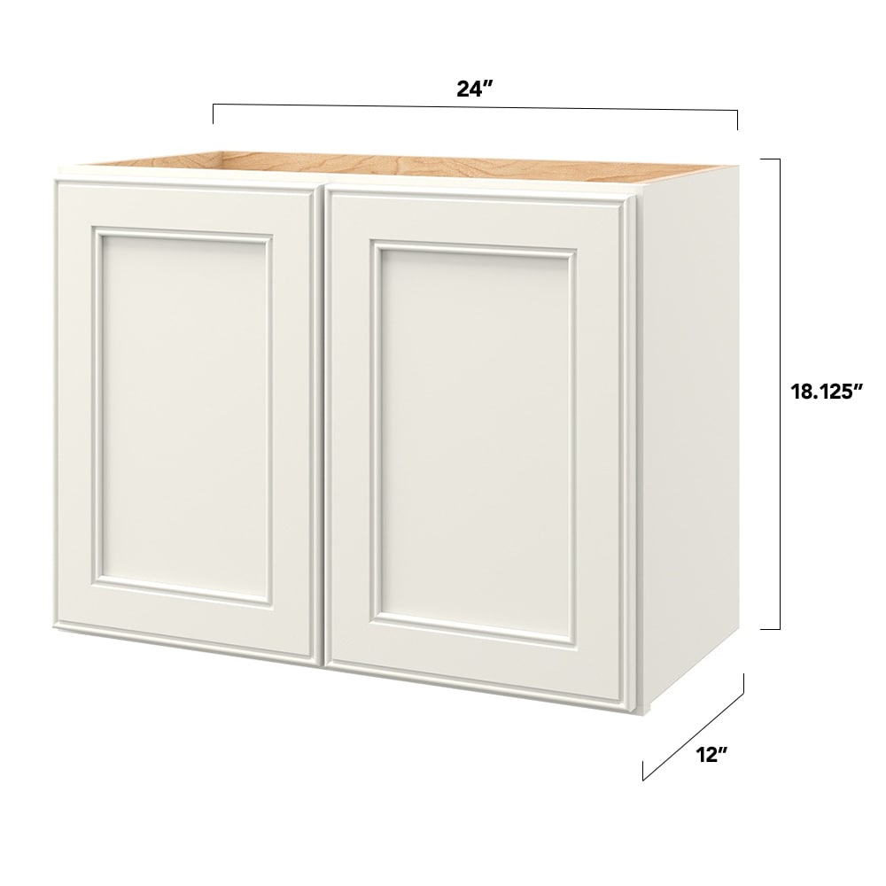allen + roth McKeller 24-in W x 18.125-in H x 12-in D Linen Wall Fully Assembled Cabinet (Flat Panel Square Door Style)