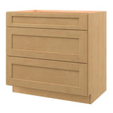 allen + roth Innsbrook 36-in W x 34.5-in H x 24-in D Rye 3-Drawer Base Fully Assembled Cabinet (Flat Panel Style)