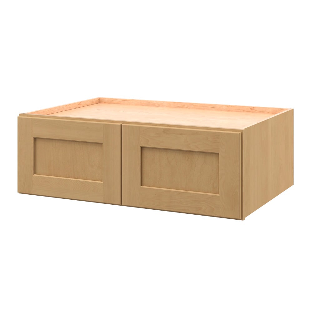 allen + roth Innsbrook 36-in W x 12.125-in H x 24-in D Rye Wall Fully Assembled Cabinet (Flat Panel Shaker Door Style)
