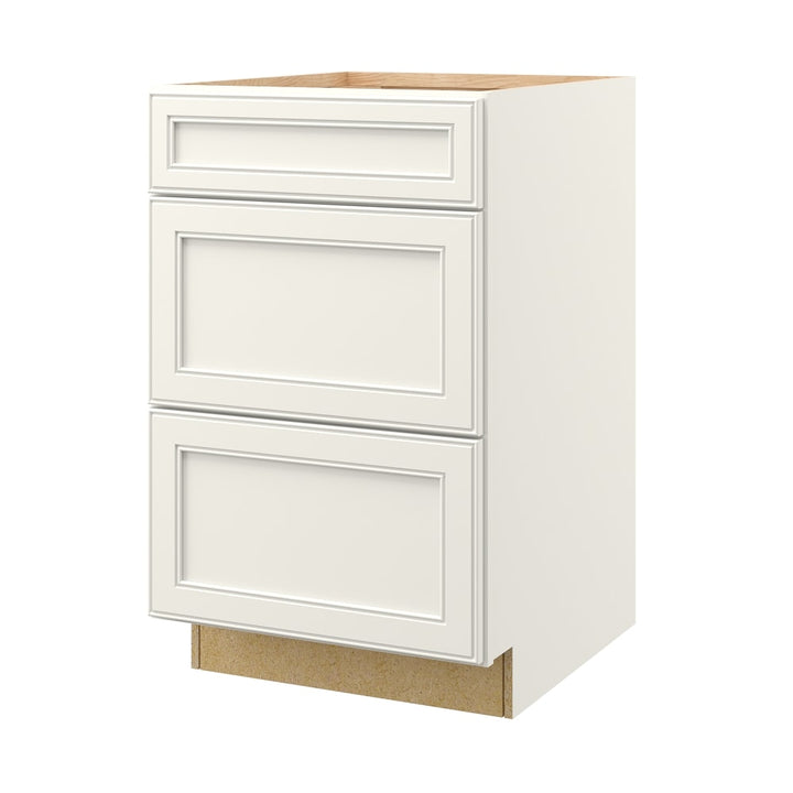 allen + roth McKeller 21-in W x 34.5-in H x 24-in D Linen 3-Drawer Base Fully Assembled Cabinet (Flat Panel Style)