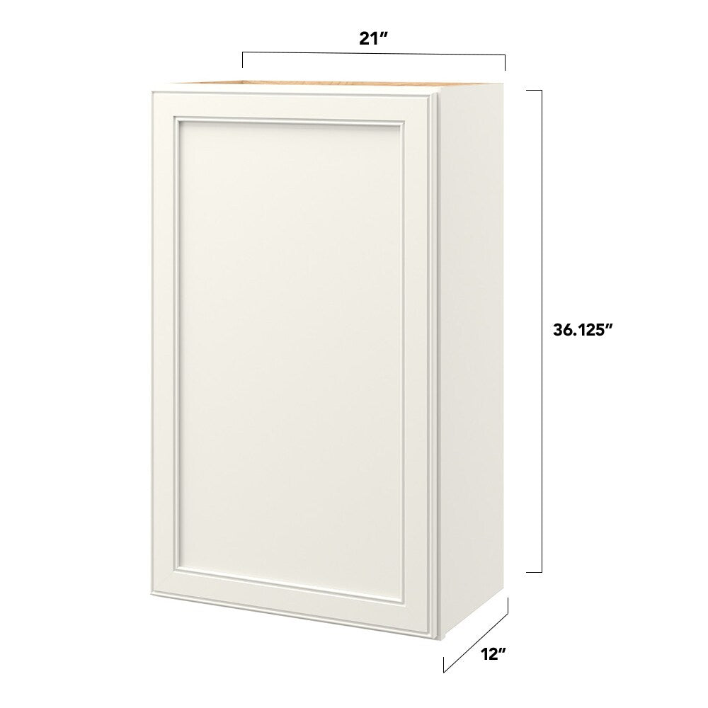 allen + roth McKeller 21-in W x 36.125-in H x 12-in D Linen Wall Fully Assembled Cabinet (Flat Panel Square Door Style)