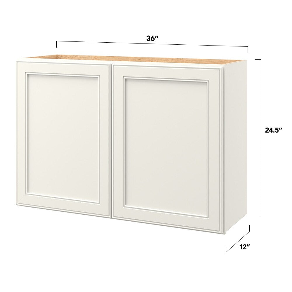 allen + roth McKeller 36-in W x 24.5-in H x 12-in D Linen Wall Fully Assembled Cabinet (Flat Panel Square Door Style)